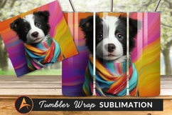 Cute Puppy With Vibrant Scarf Tumbler Png Product Image 1