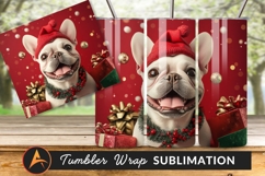 Festive Bulldog Puppy With Gifts For Christmas Tumbler Product Image 1