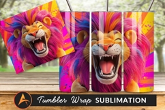 Colorful Lion Laughing Funny Animal Tumbler Png Product Image 1