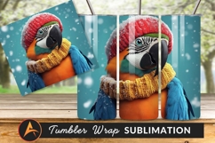 Winter Parrot In Knit Hat And Scarf Tumbler Product Image 1