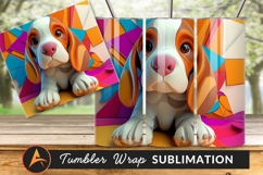 Adorable Puppy Dog On Colorful Background Product Image 1