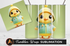 Cute Chick Wearing A Yellow Green Hoodie Tumbler Product Image 1