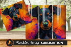 Colorful Portrait Of A Cute Puppy Dog Tumbler Product Image 1