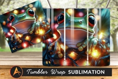 Festive Frog With Christmas Lights Tumbler Png Product Image 1