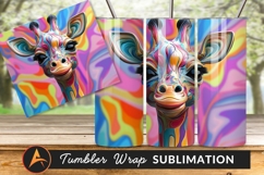 Colorful Giraffe Portrait Tumbler Png Design Product Image 1