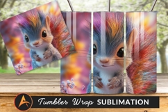 Cute Squirrel With Colorful Hair Portrait Tumbler Product Image 1