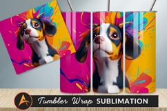 Cute Puppy Dog With Colorful Abstract Background Product Image 1
