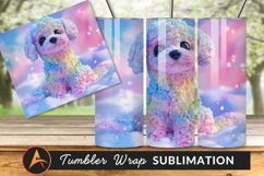Rainbow Poodle Dog In Snow Tumbler Png Product Image 1