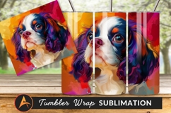 Colorful Cavalier King Charles Spaniel Tumbler Png Product Image 1