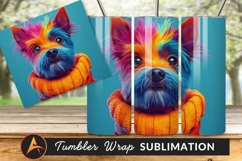Cute Dog In Colorful Fur And Scarf Tumbler Product Image 1