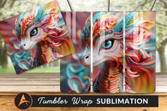 Colorful Dragon Head Fantasy Art Tumbler Png Product Image 1