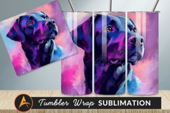 Artistic Black Labrador Dog Portrait Tumbler Png Product Image 1