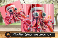 Octopus Wearing Santa Hat Holiday Festive Theme Tumbler Product Image 1