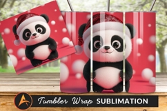 Cute Christmas Panda Wearing Santa Hat Portrait Tumbler Product Image 1