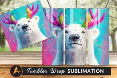 Rainbow Reindeer Polar Bear Tumbler Png Product Image 1