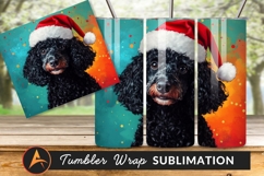Christmas Poodle Dog With Santa Hat Tumbler Product Image 1