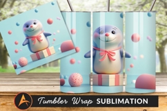 Cute 3D Penguin Character Tumbler Png Design Product Image 1