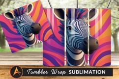 Cartoon Zebra With Colorful Hair On Background
