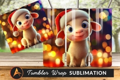 Cute Christmas Lamb With Santa Hat Tumbler 
