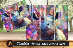 Psychedelic Rhino Tumbler Png Wildlife Art Product Image 1