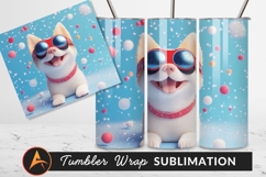 Happy Dog With Sunglasses And Tumbler Png