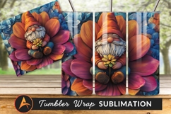 Cute Garden Gnome Sitting In A Flower Tumbler 