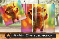 Cute Cartoon Highland Cow Tumbler Png Image Product Image 1