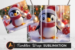 Cute Christmas Penguin With Hat And Scarf Tumbler 