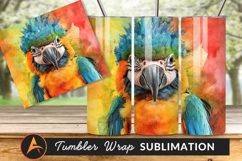 Watercolor Parrot Close Up Tumbler Png Design