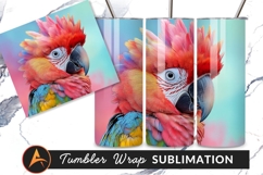 Colorful Macaw Parrot Portrait Tumbler Png Design