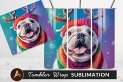 Festive Bulldog In Reindeer Antlers Tumbler Png Product Image 1