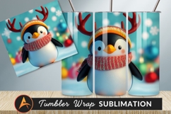 Christmas Penguin With Hat And Antlers Tumbler 