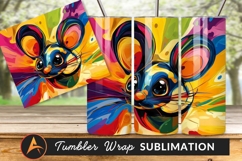 Colorful Abstract Mouse Portrait Tumbler Png