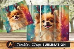 Whimsical Dog With Antlers Tumbler Png Image