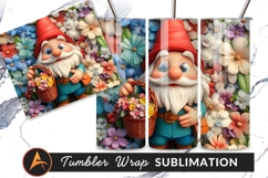 Cute Garden Gnome With Flower Basket PNG 