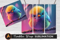 Colorful Fluffy Bird Perched On Branch Tumbler Png Product Image 1