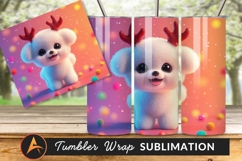 Adorable Puppy Reindeer With Bokeh Balls Tumbler Png