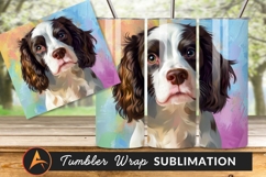 Springer Spaniel Colorful Portrait Art Dog Breed PNG 