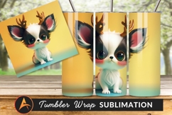 Adorable Puppy With Antlers Tumbler Png Image