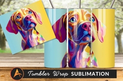 Colorful Geometric Vizsla Dog Abstract Portrait Art