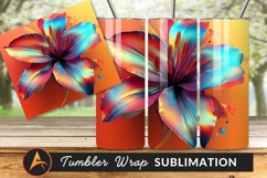 Vibrant Colorful Lily Flower Abstract Illustration