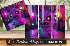 Cyberpunk Rabbit Character With Glowing Red Eyes Tumbler 