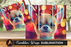 Christmas Chihuahua With Reindeer Antlers Background Product Image 1