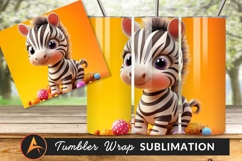 Cute Baby Zebra With Candy Orbs Tumbler Png