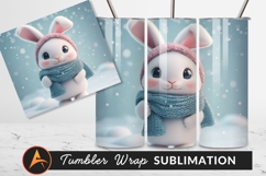 Winter Bunny With Hat And Scarf Tumbler 