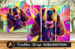 Colorful Cocker Spaniel Dog Pop Art Tumbler Png