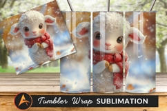 Cute Lamb In Winter Scarf Tumbler Png