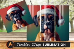 Cute Boxer Dog Wearing Santa Hat Tumbler 