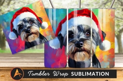 Festive Schnauzer Dog In Santa Hat Art