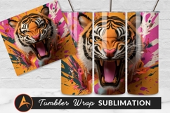 Artistic Tiger Illustration Tumbler Png Design